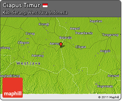 Physical 3D Map of Ciapus Timur