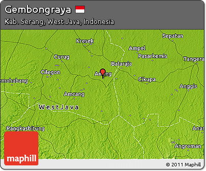 Physical 3D Map of Gembongraya