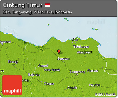 Physical 3D Map of Gintung Timur