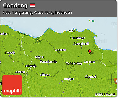 Physical 3D Map of Gondang