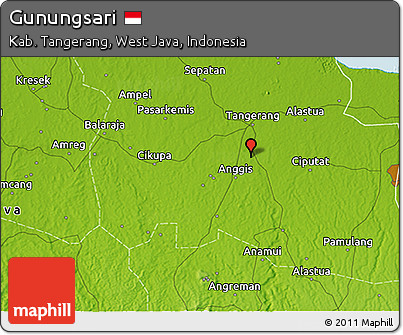 Physical 3D Map of Gunungsari