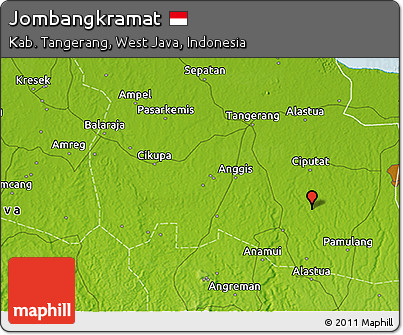 Physical 3D Map of Jombangkramat