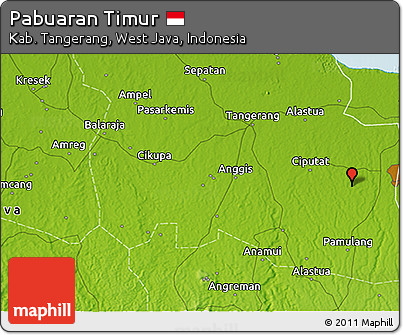 Physical 3D Map of Pabuaran Timur