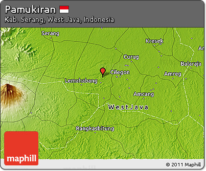 Physical 3D Map of Pamukiran