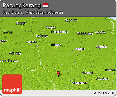 Physical 3D Map of Parungkarang