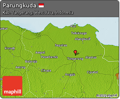 Physical 3D Map of Parungkuda