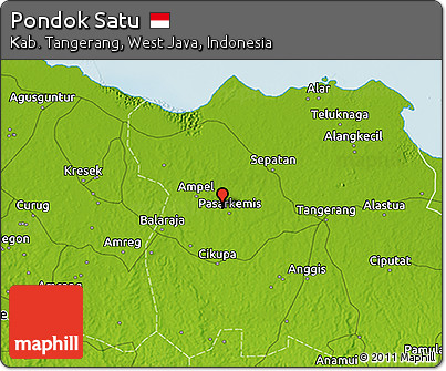 Physical 3D Map of Pondok Satu