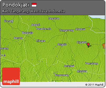 Physical 3D Map of Pondokjati