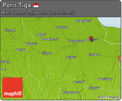 Physical 3D Map of Poris Tiga