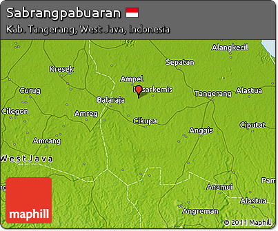 Physical 3D Map of Sabrangpabuaran