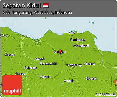 Physical 3D Map of Sepatan Kidul