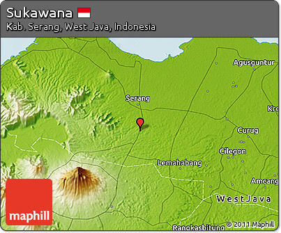 Physical 3D Map of Sukawana