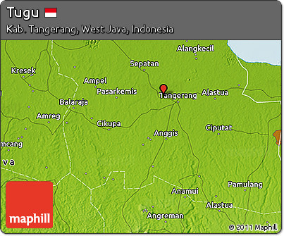 Physical 3D Map of Tugu