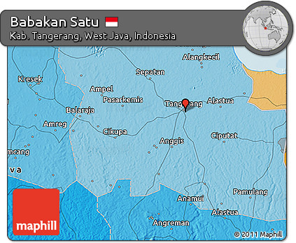 Political 3D Map of Babakan Satu