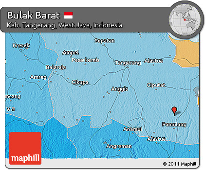 Political 3D Map of Bulak Barat