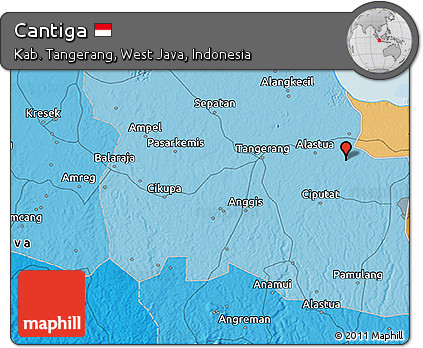Political 3D Map of Cantiga
