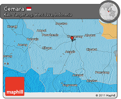Political 3D Map of Cemara