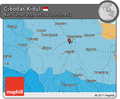 Political 3D Map of Cibodas Kidul