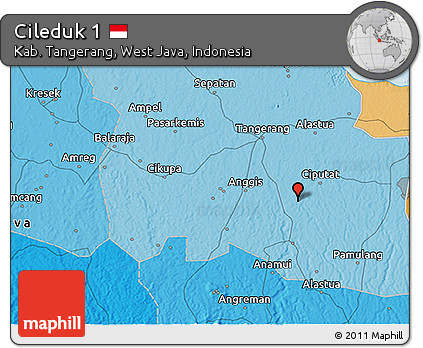 Political 3D Map of Cileduk 1