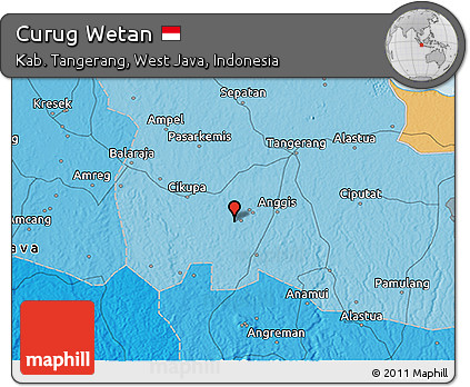 Political 3D Map of Curug Wetan