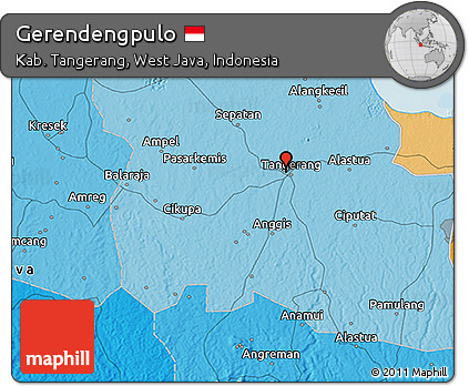 Political 3D Map of Gerendengpulo