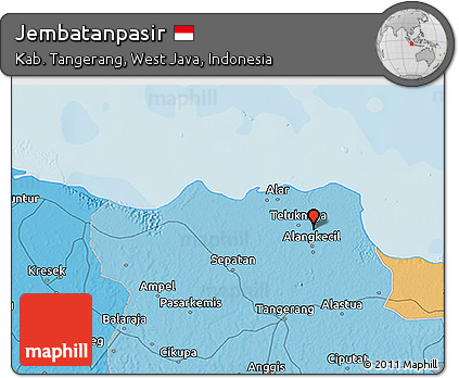 Political 3D Map of Jembatanpasir