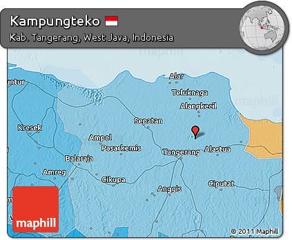 Political 3D Map of Kampungteko