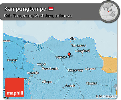 Political 3D Map of Kampungtempe