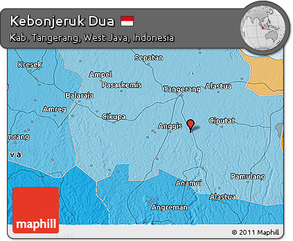 Political 3D Map of Kebonjeruk Dua