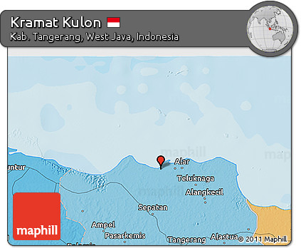 Political 3D Map of Kramat Kulon
