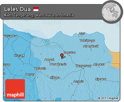 Political 3D Map of Leles Dua