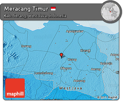 Political 3D Map of Meracang Timur