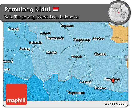 Political 3D Map of Pamulang Kidul