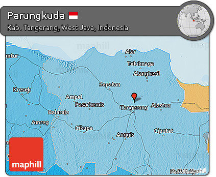 Political 3D Map of Parungkuda