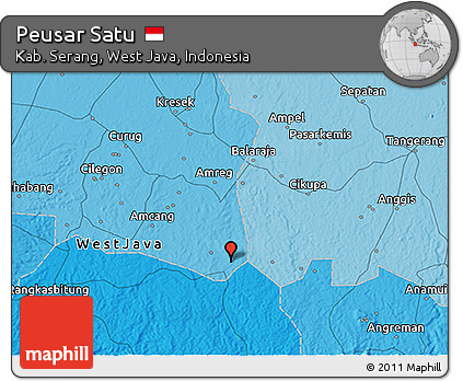 Political 3D Map of Peusar Satu