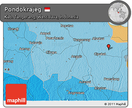 Political 3D Map of Pondokrajeg