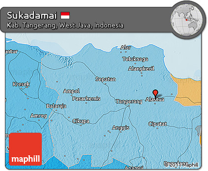 Political 3D Map of Sukadamai