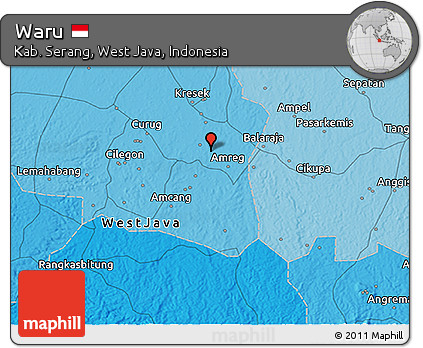 Political 3D Map of Waru
