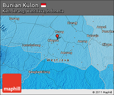 Political 3D Map of Bunian Kulon