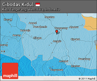 Political 3D Map of Cibodas Kidul