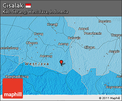 Political 3D Map of Cisalak