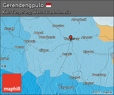 Political 3D Map of Gerendengpulo