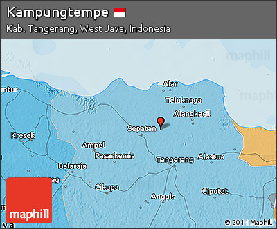 Political 3D Map of Kampungtempe