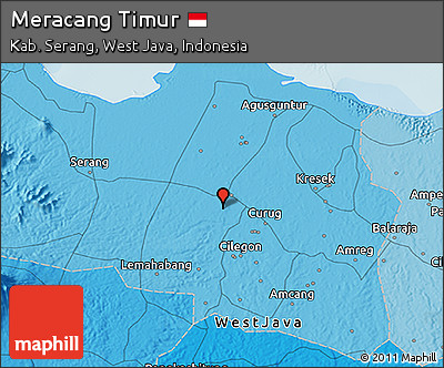 Political 3D Map of Meracang Timur