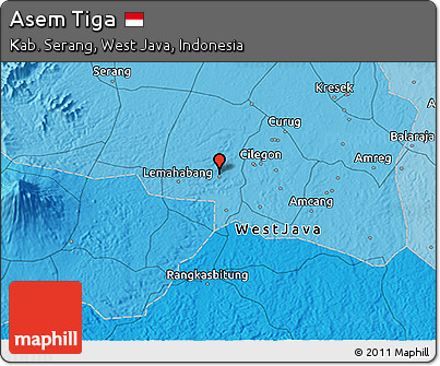 Political 3D Map of Asem Tiga