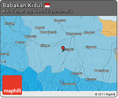 Political 3D Map of Babakan Kidul
