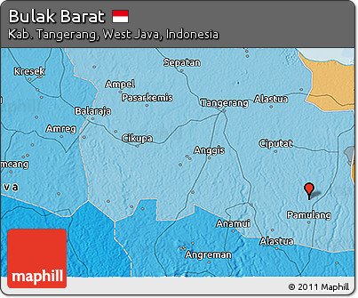 Political 3D Map of Bulak Barat