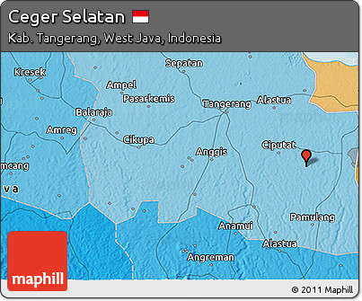 Political 3D Map of Ceger Selatan