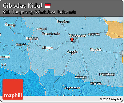 Political 3D Map of Cibodas Kidul