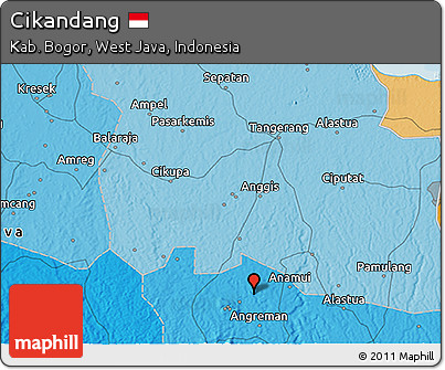 Political 3D Map of Cikandang